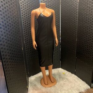 Almost Famous Sleek Black Midi Dress